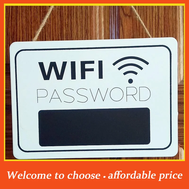 1/5Pcs No Electricity Needed Indoor/Outdoor Use Minimalist And Durable Vintage Wooden Wifi Password Sign Wall Mounted Home Decor