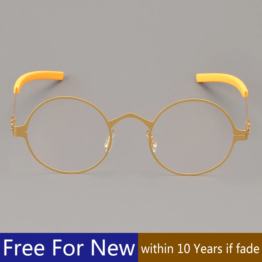 Germany Handmade Round Glasses Frame Screwless High Quality Eyeglasses No Fading Men Women Ultralight Spectacles Eyewear Pluto