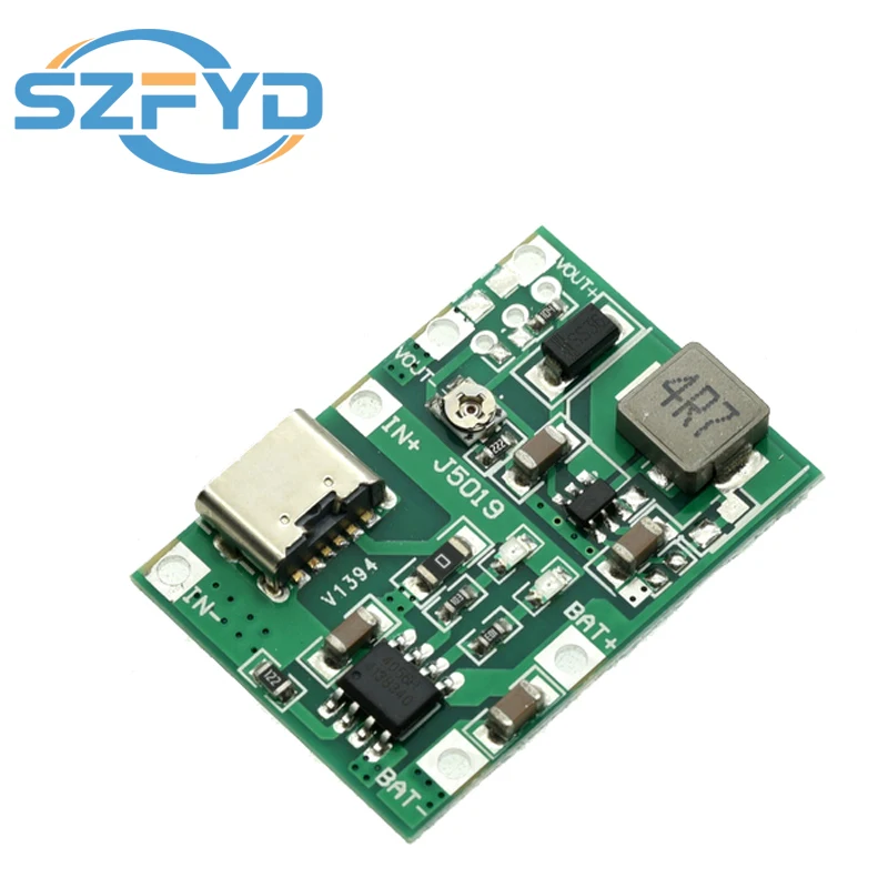 1-10 pces DC-DC módulo de impulso tipo-c tp4056 carregador placa de alimentação de descarga DC4.3-27V carregamento step up módulo de impulso kit diy peças