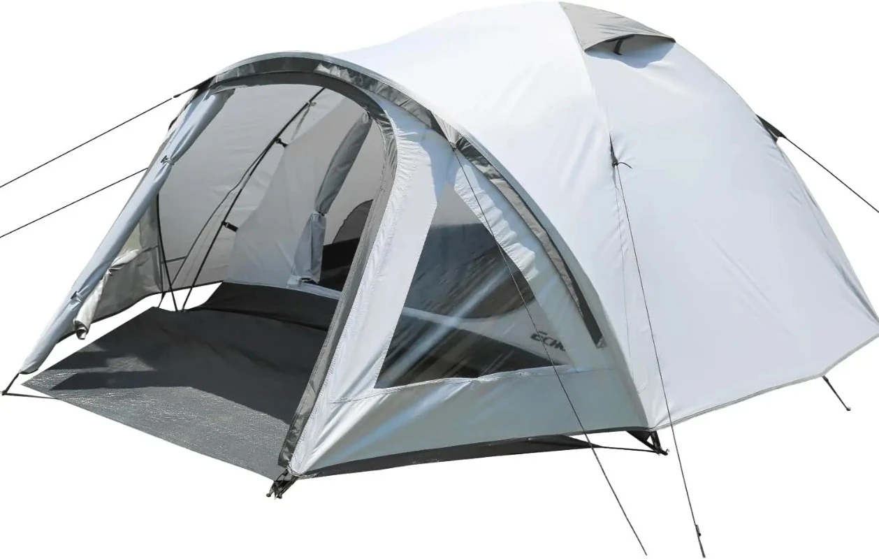 

Camping Tent with Vestibule, 2/3/4 Person, Water Resistant Dome, Portable with Rainfly & Carry Bag