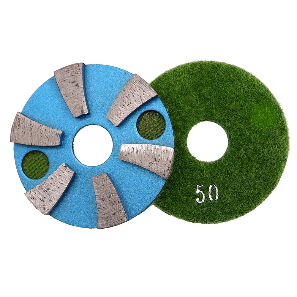 RIJILEI  3PCS/Lot 3 Inch Metal Diamond Polishing Pads 80mm Grinding Disc for Marble Granite and Concrete Floor 3JKP6