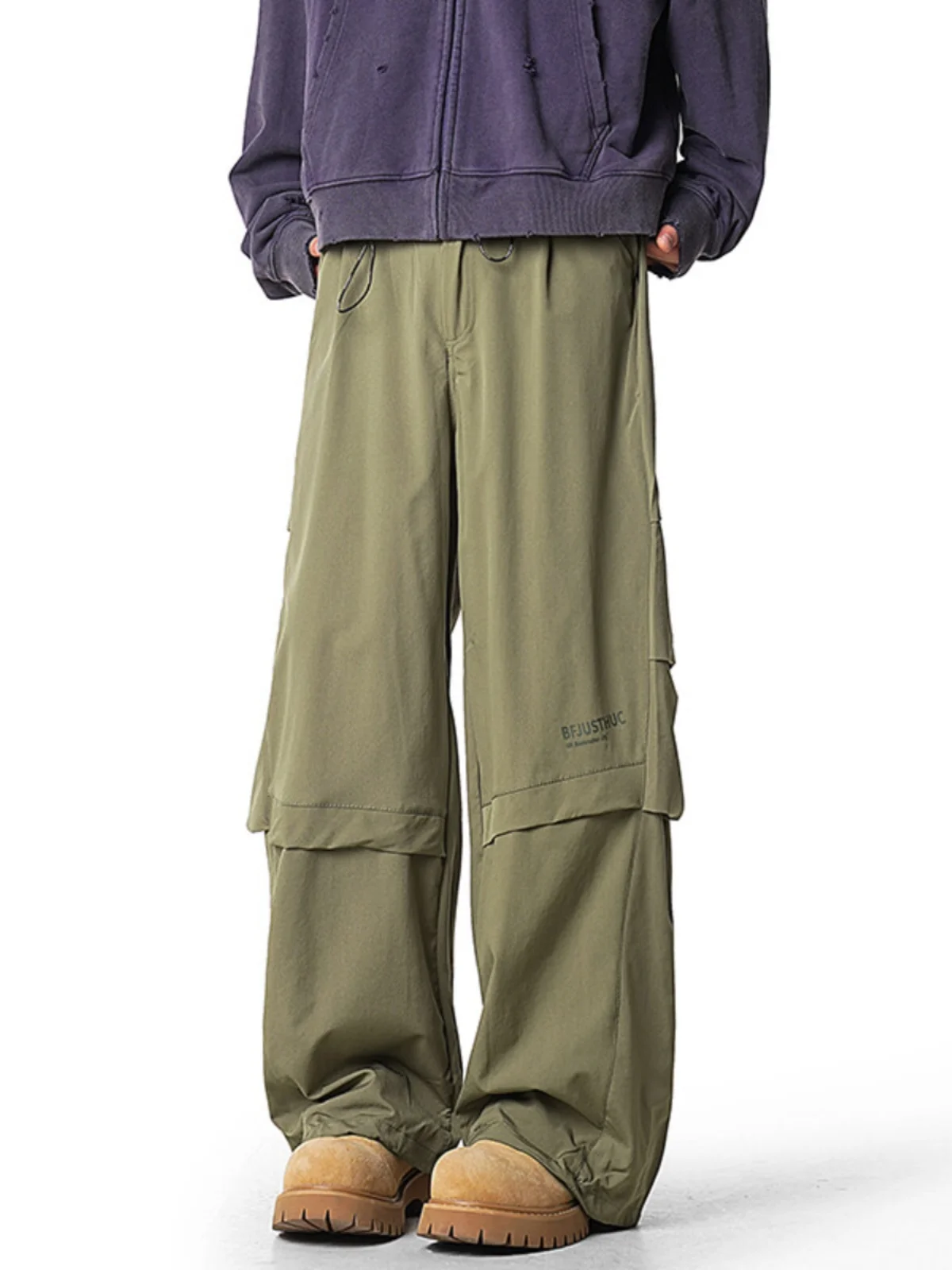 

Мужские брюки-парашютчики американского стиля, весна-осень, свободный крой, прямые штанины, быстросохнущие, для активного отдыха и повседневной носки