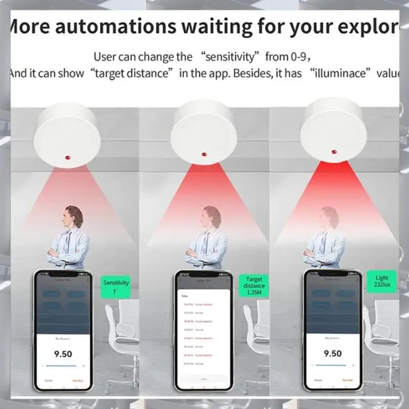 Hot Selling-Zigbee Human Presence Sensor Detector Radar Wave Sensor For Home Security Tuya Smart Human Body Exists Sensor,Zigbee