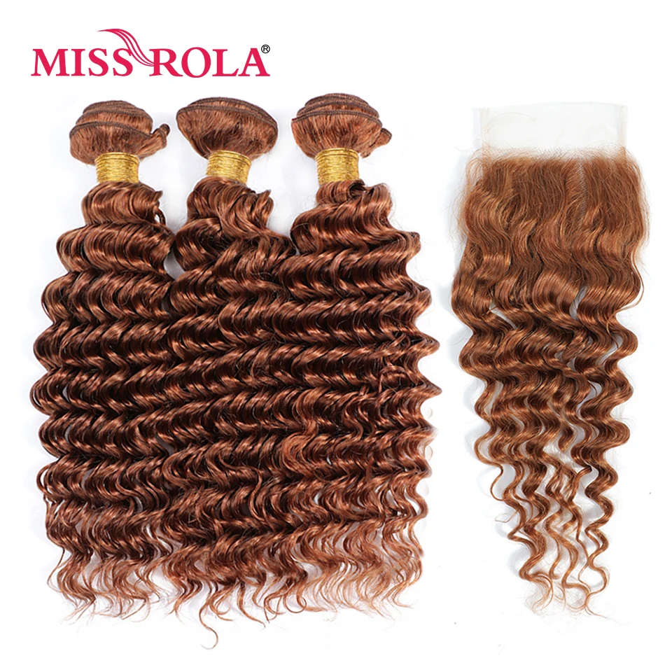 Verpassen Rola Haar Malaysia Tiefe Welle Menschliches Haar Webereien Mit 4x4 Spitze Schließung Blonde 99J Ombre Qualität Remy haar Bundles Verschlüsse – Detail 12