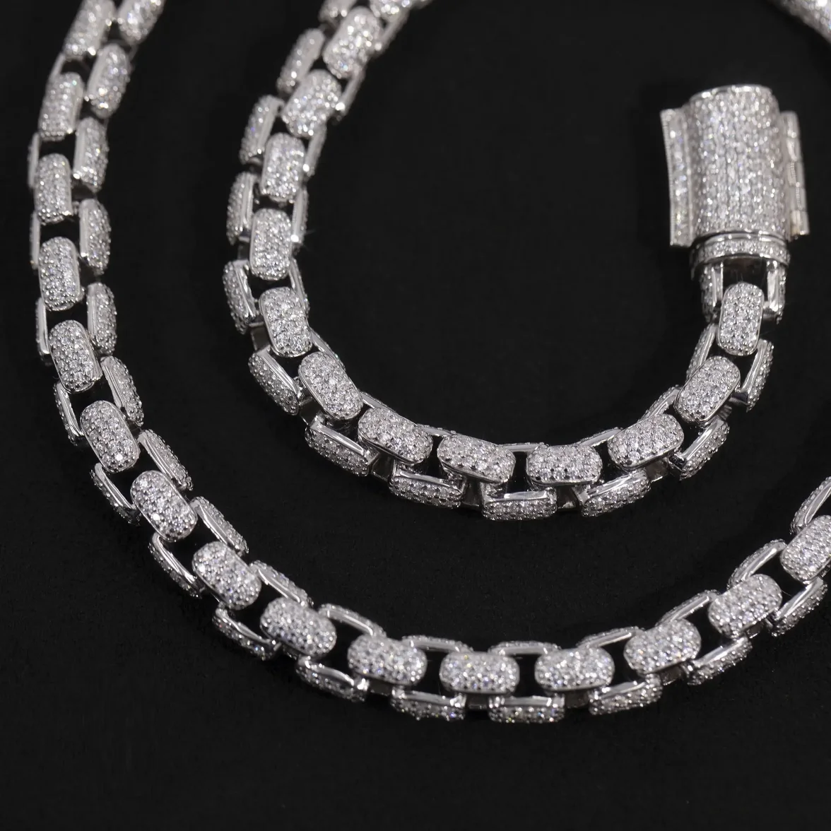 New Arrivals Fashion Snake Link Chain Full Paved 5A Cubic Zircon For Men Hip Hop Geometry  Jewelry