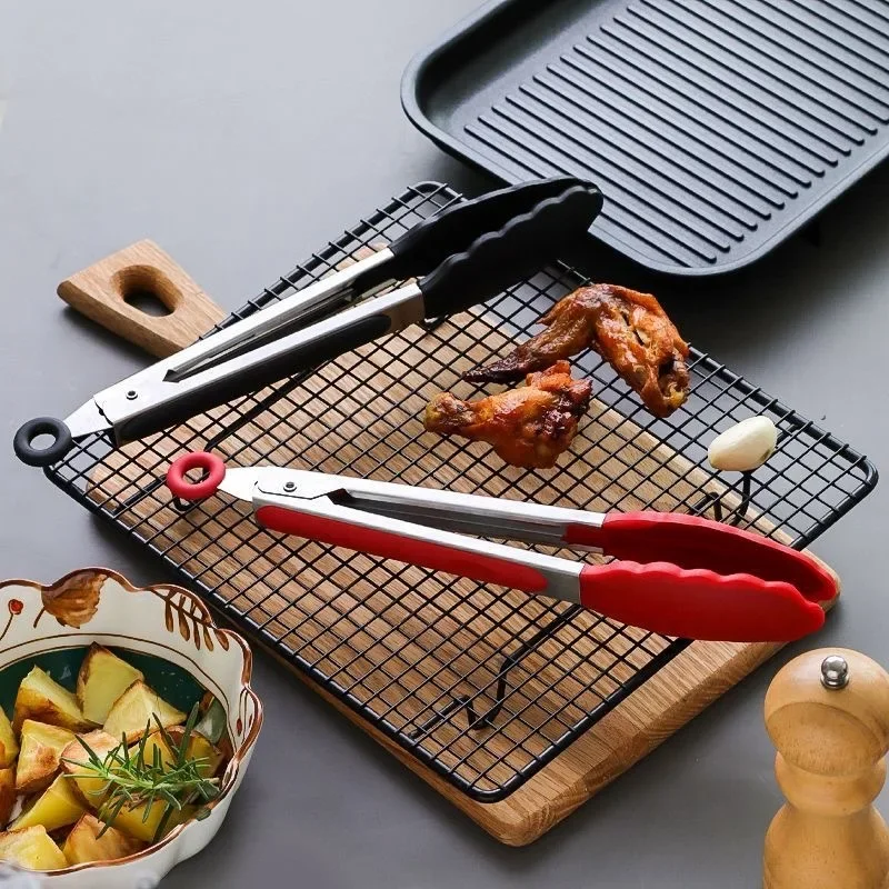 1PC Silicone Food Clip High Temperature Resistant Kitchen Tongs Non-Slip Cooking Clip Clamp BBQ Salad Tools Kitchen Gadgets