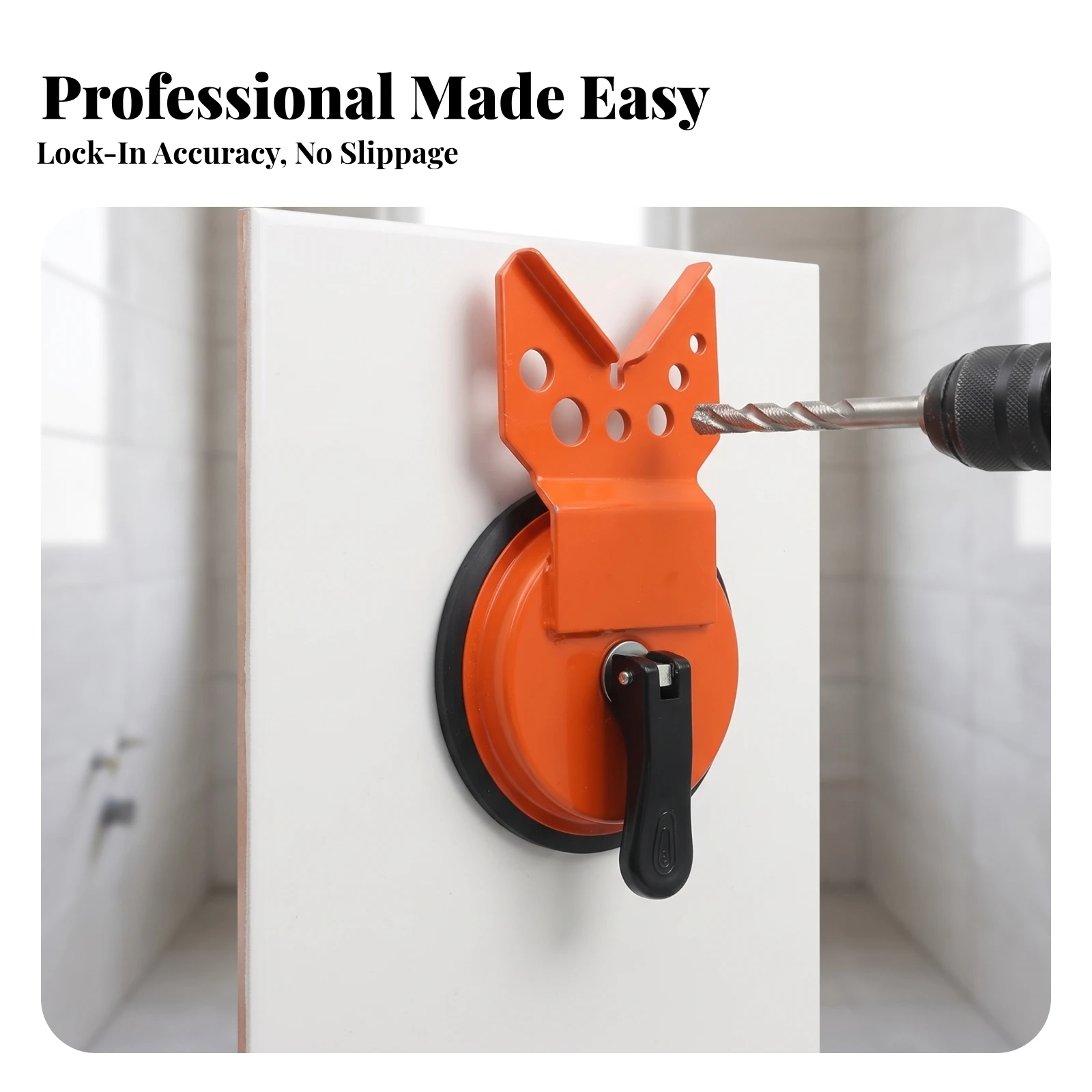 Tile Drill Guide with Suction Cup for Precise Glass Hole Locator Adjustable Positioning Bracket for DIY Projects