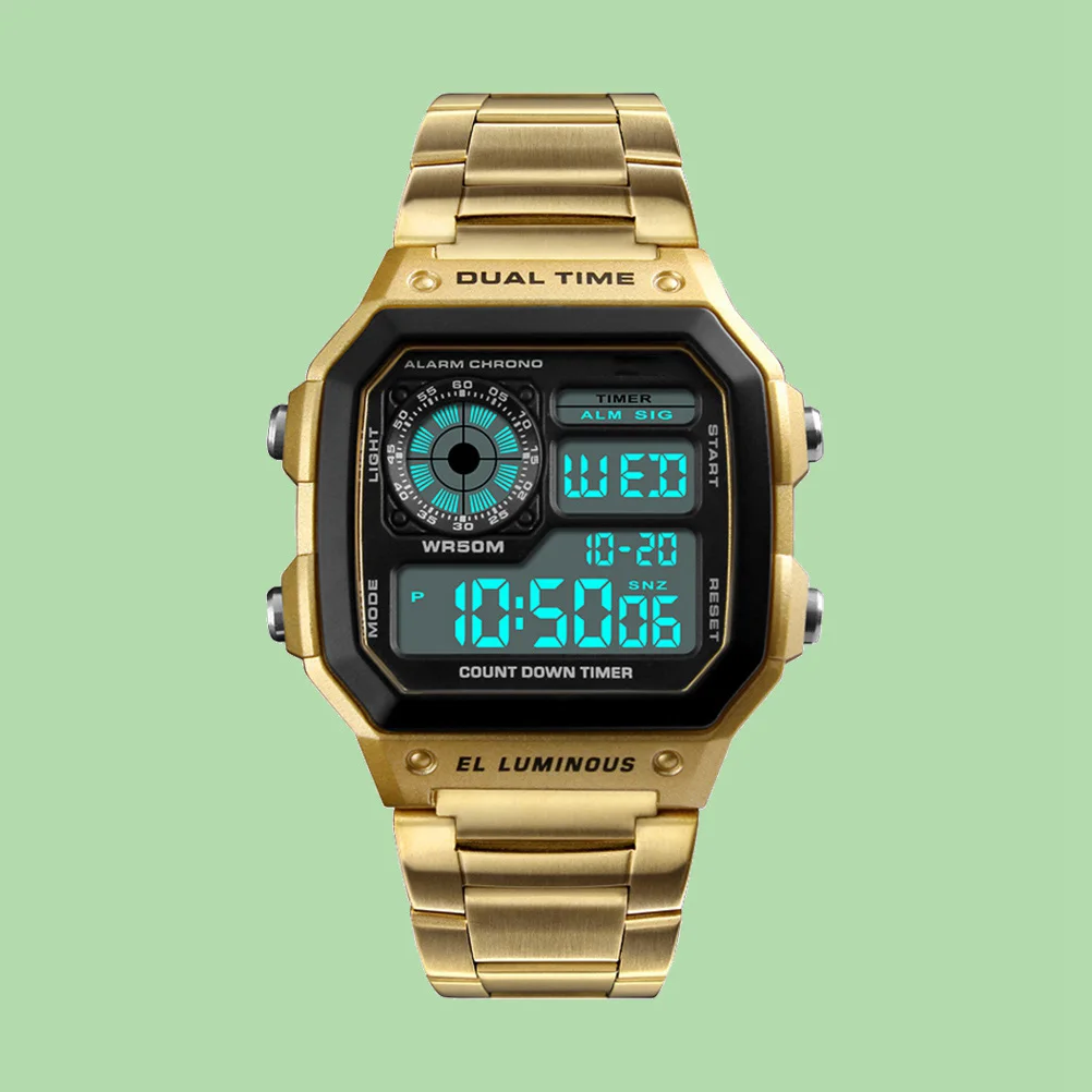 

Fashion Sports Watch Waterproof Digital Wristwatch Night Light Quartz Alarm Clock Stopwatch Men Stylish Cool 50M Band