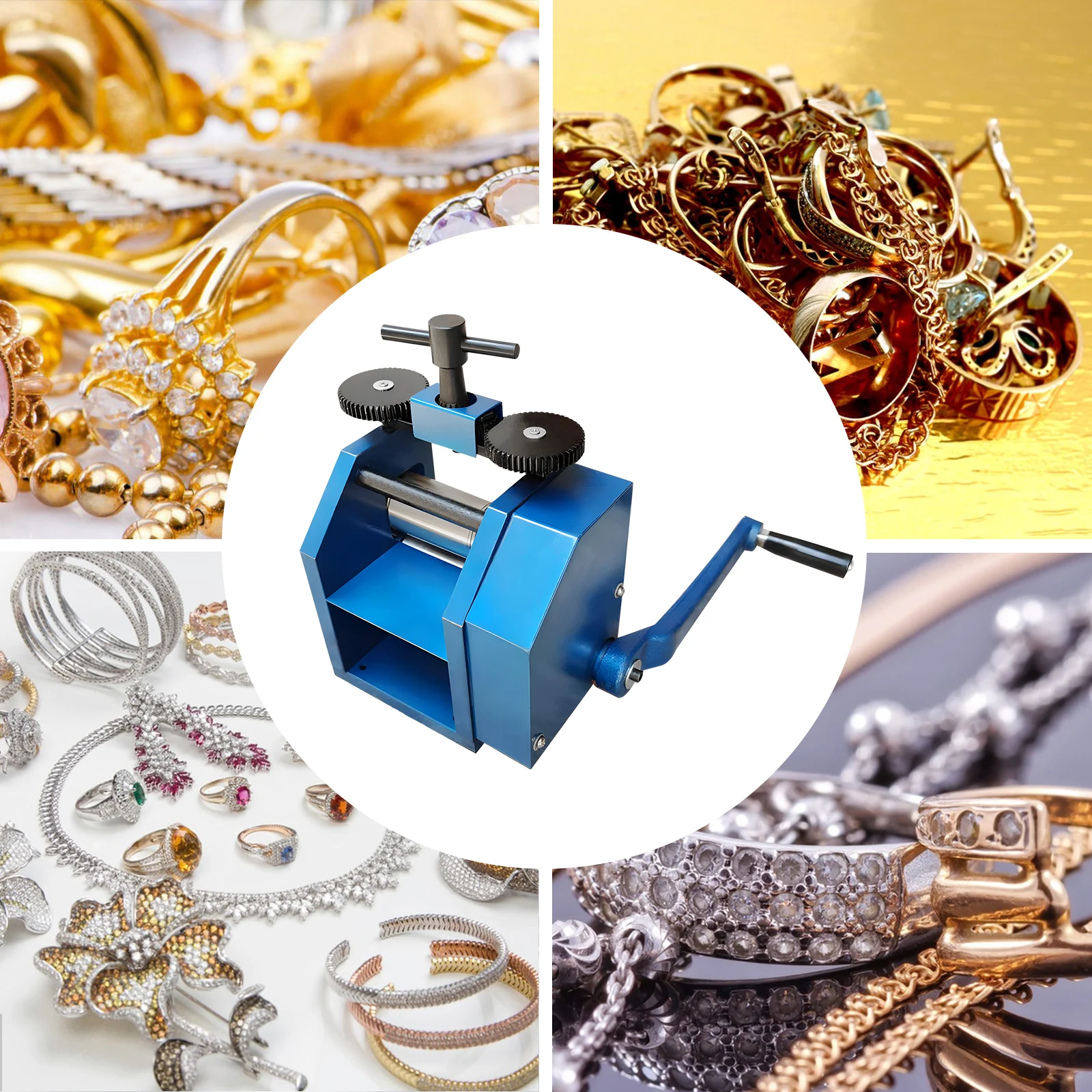 Manual Roller Combination Rolling Mill Machine with Mounting Holes Jewelry Press Tabletting Tool Jewelry Diy Tool Ideal Gift