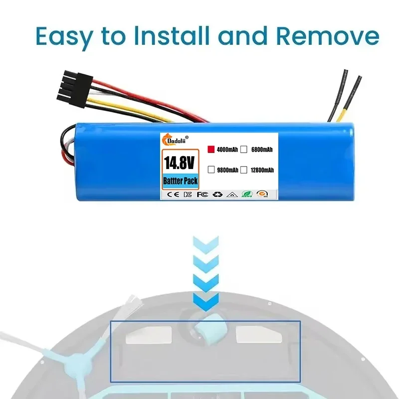 CECOTEC CONGA 3090 3091 3092 1690 1890 2090 2290 로봇 진공 청소기 액세서리, 14.4V 12800mAh 배터리 팩, 100% 신제품