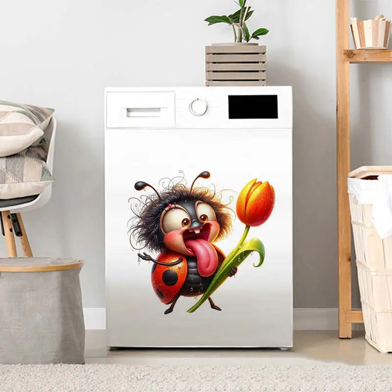 Lustige Marienkäfer Wanda uf kleber Kinderzimmer Badezimmer Toilette Dekor Wohnzimmer Schrank Kühlschrank Wohnkultur Aufkleber m866 – Detail 3