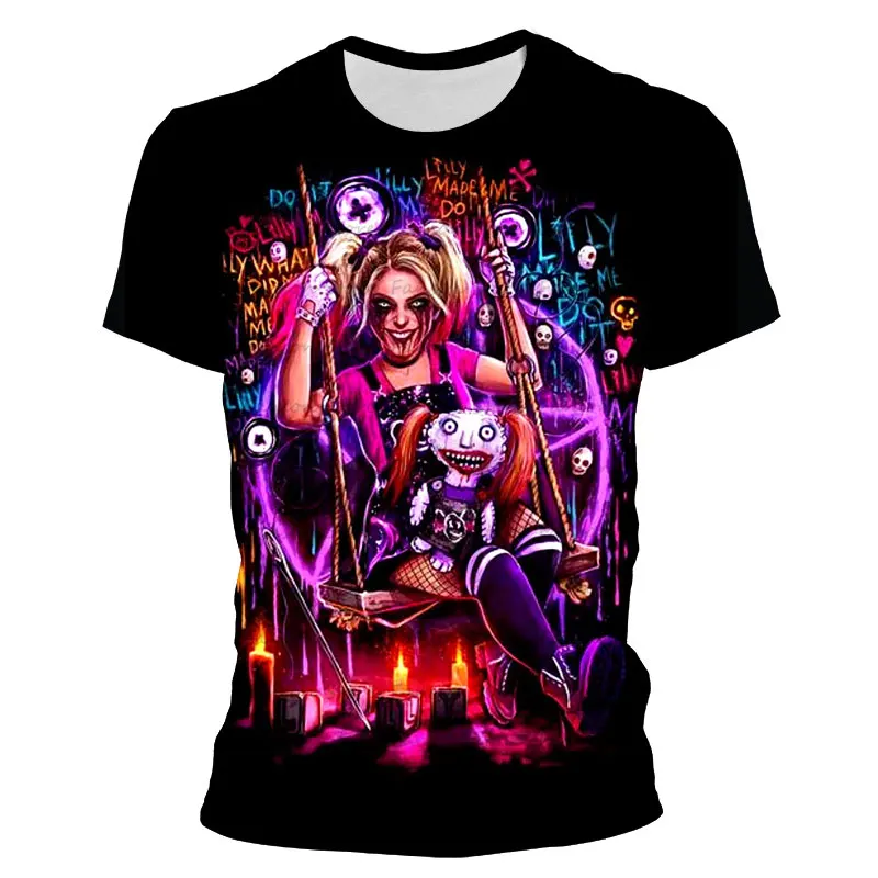 Men's summer 3D printed Alexa Bliss battle round neck T-shirt for women's street casual plus size top