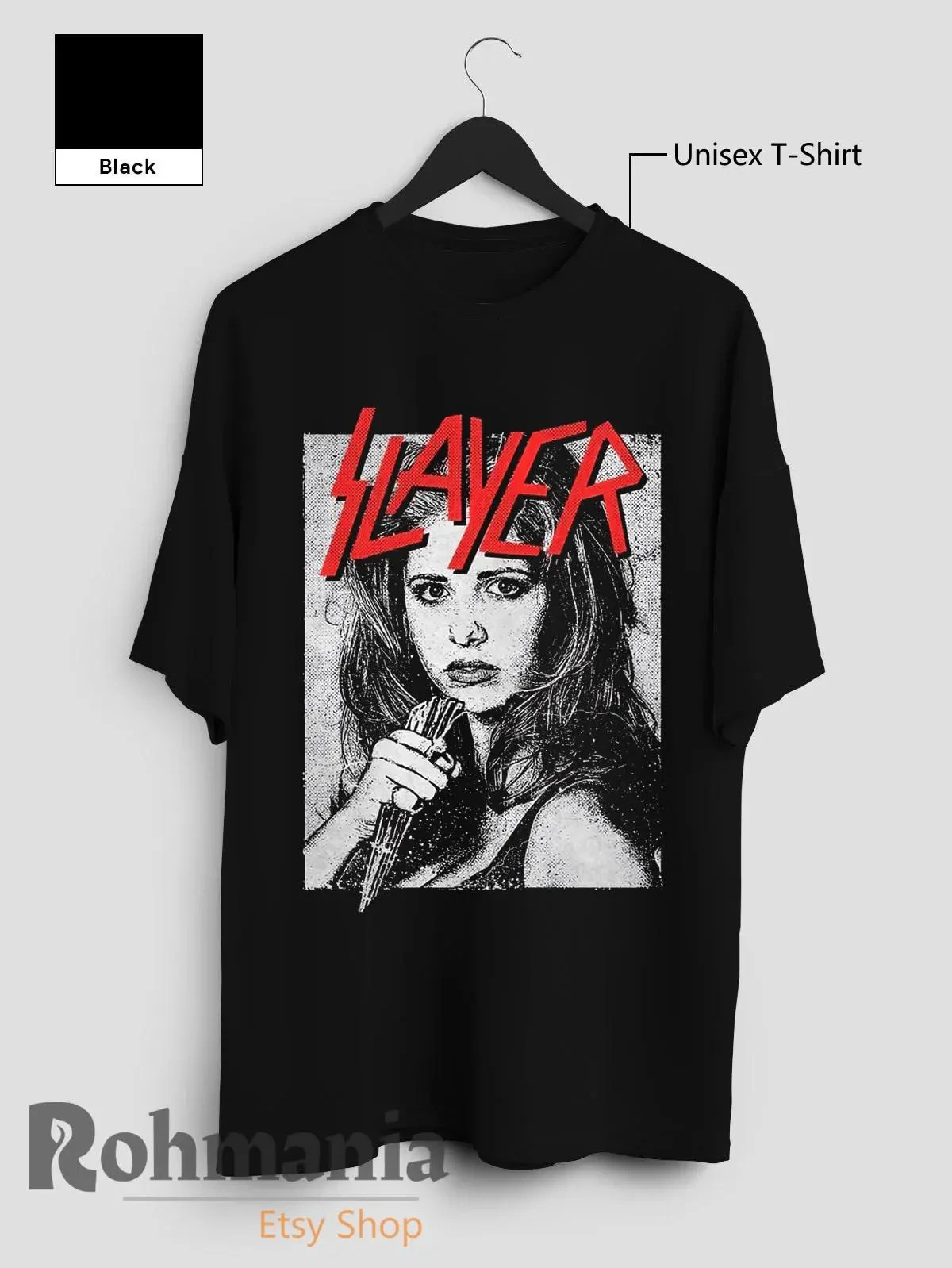 Vintage Buffy Vampire Slayer T-Shirt Women Men Vintage Fashion Men's and Women's Streetwear Clothing High Quality Harajuku Tees