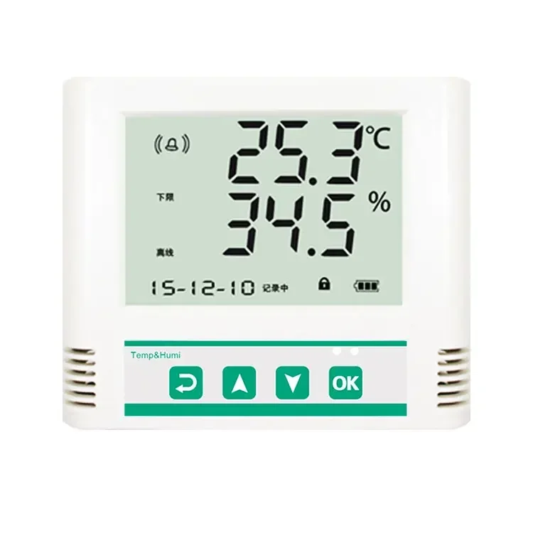 Allarme acustico e luminoso Display LCD sensore di umidità della temperatura modbus