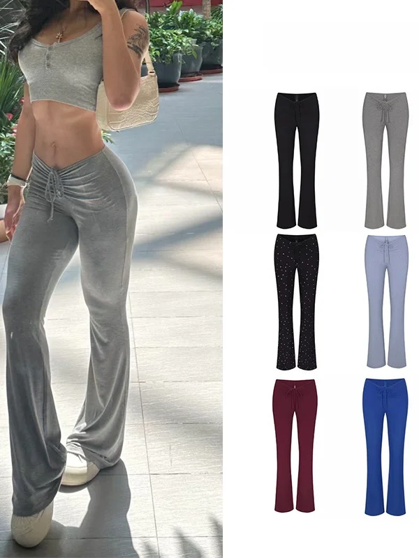 

Женские повседневные брюки Kardaian Sle с принтом, эластичные, расклешенные, с завязками на талии, удобные, с эластичным поясом