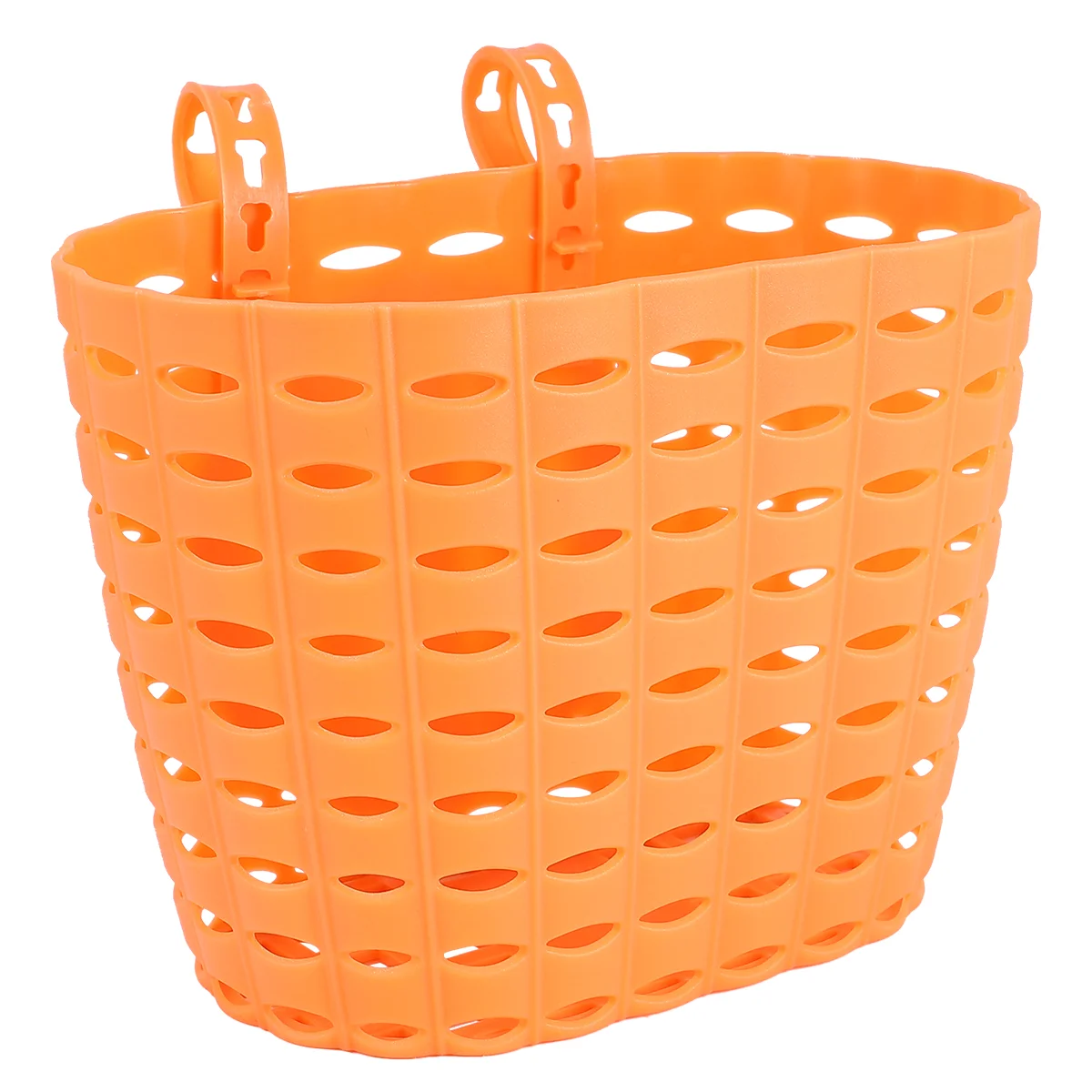 

1Pc Children Bike Basket Detachable Plastic Bike Storage Basket for Kids Bike Without Stickers (Orange)