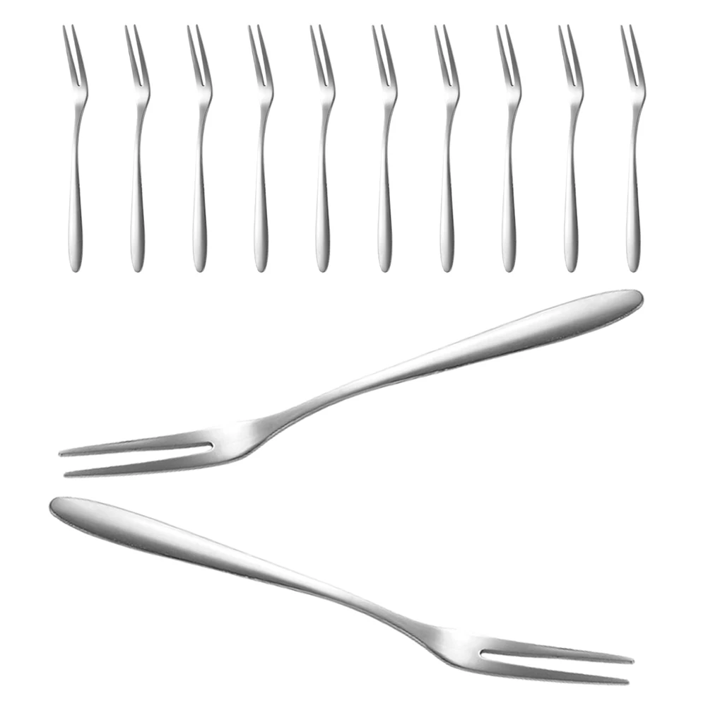 

12pcs Fruit Forks Mini Crab Fork Stainless Steel Dessert Appetizer Travel Forks 304 Metal Tasting Utensils for Party Home
