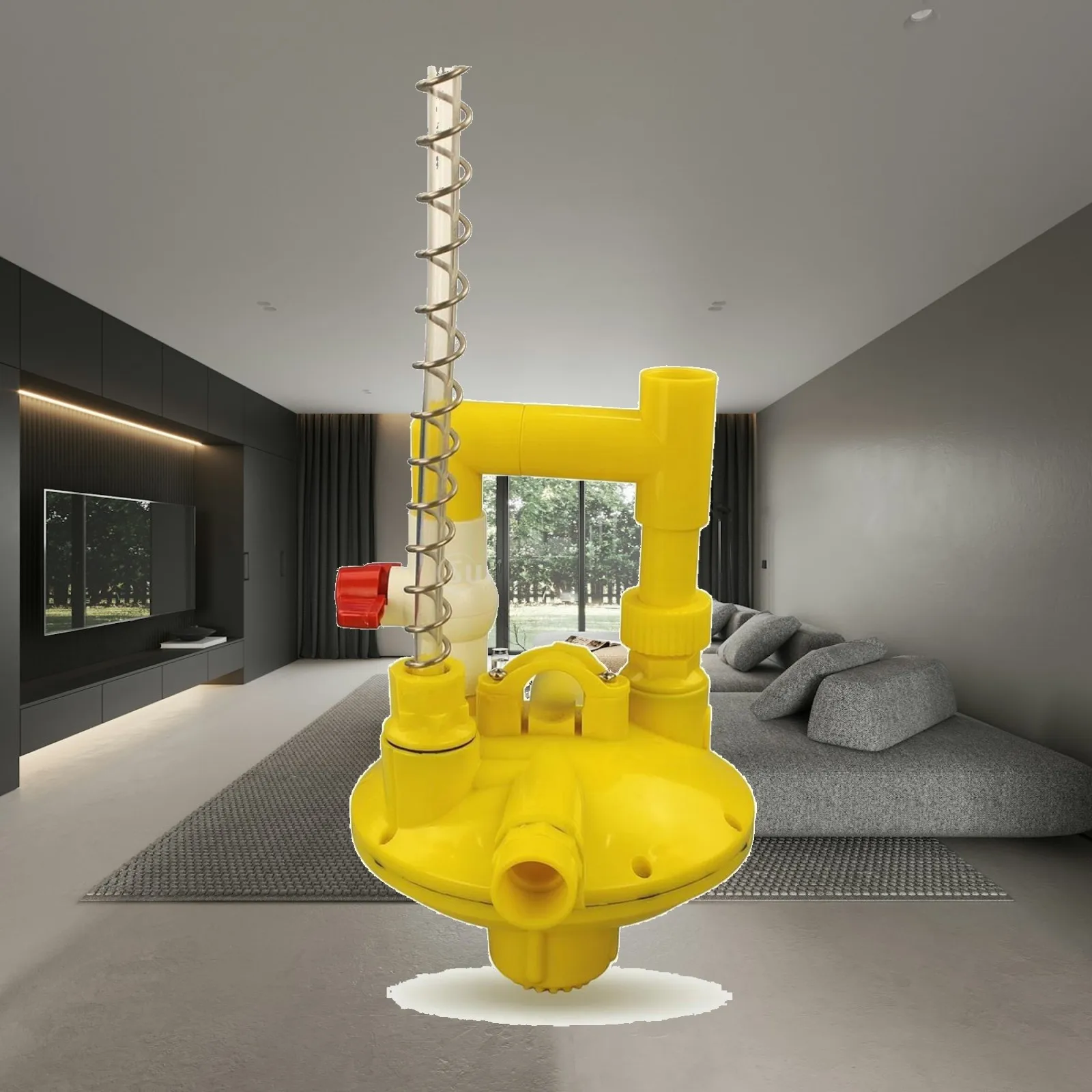 Regulator with Coiled Tube Inline Pressure Reducing Valve Automatic for Rabbits