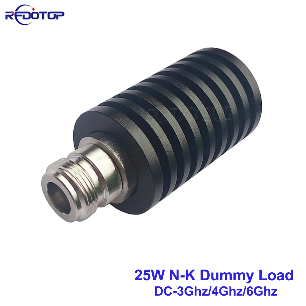 25W DC-3GHz/4Ghz/6GHz N Female Jack Connector RF Coaxial Termination Dummy Load 50ohm Nickel Plated RF Accessories