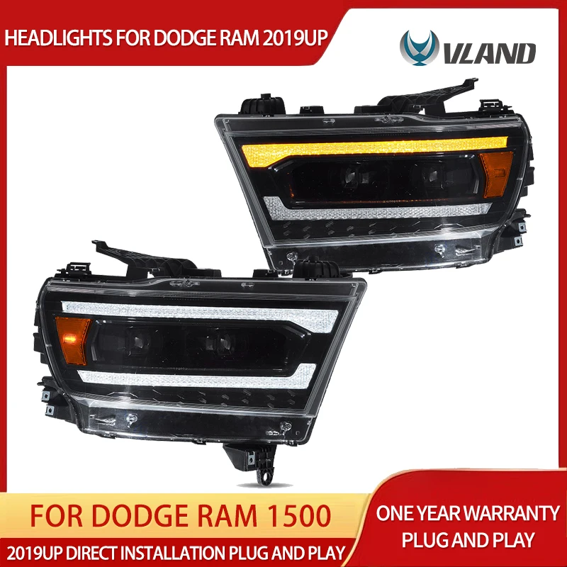 

19-24 Ram 1500 VLAND Full LED Headlights Assembly with DRL Sequential Turn Signal Plug and Play