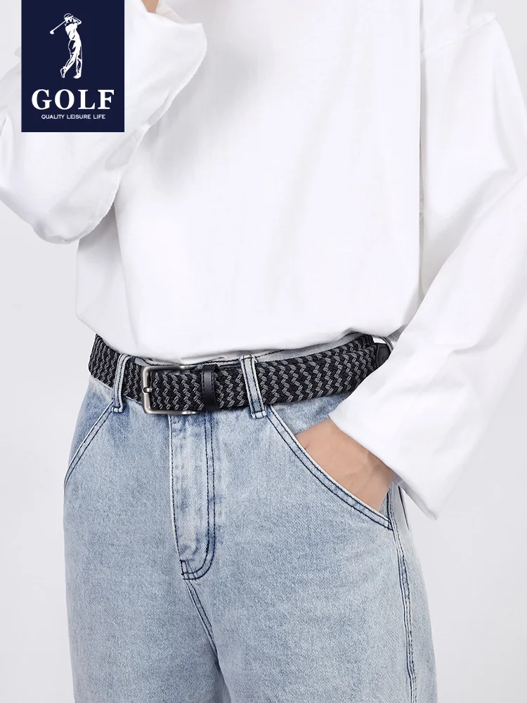 

GOLF Men's Belt Needle Buckle Woven Belt Casual Middle and Youth Business Trend Belt Simple and Fashionable