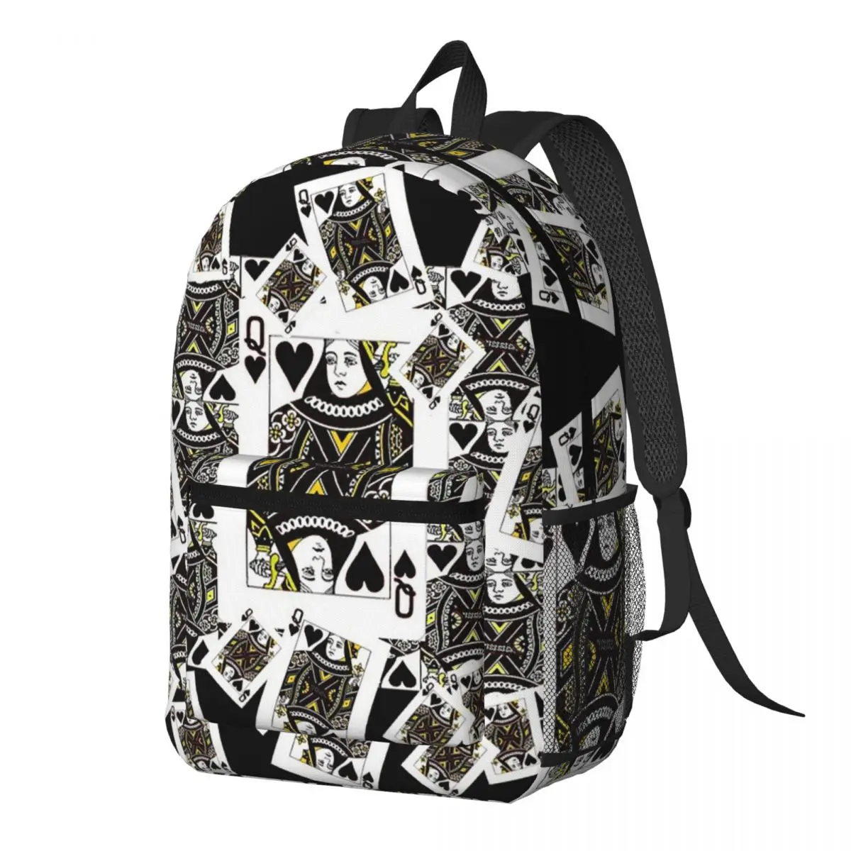 Casino Nights Red Queen Of Hearts Backpack Daypack Large Capacity Boys Girls BookBag School Bag Shoulder Bags for Men Women