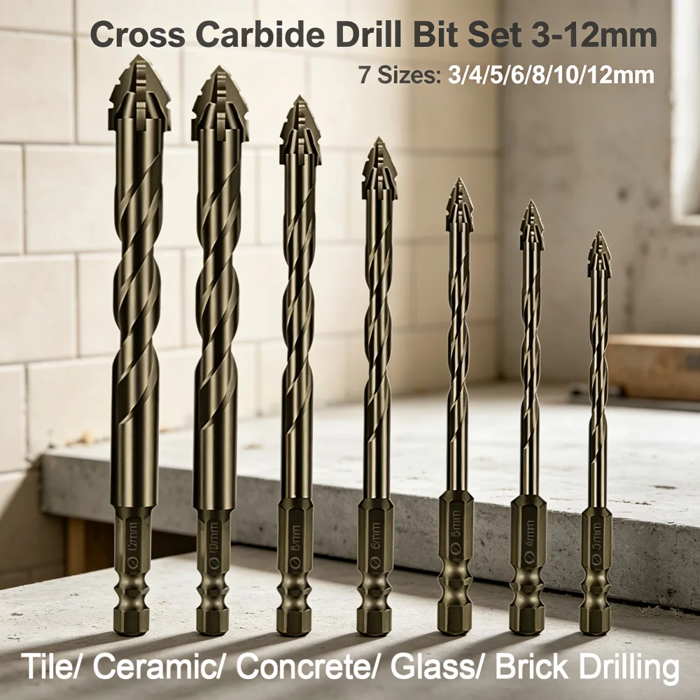 High-Four-Edged Aerrated Eccentric Drill for Dry Drilling of Ceramic Tiles, Glass, Marble, Concrete, Stainless Steel Drill Bits