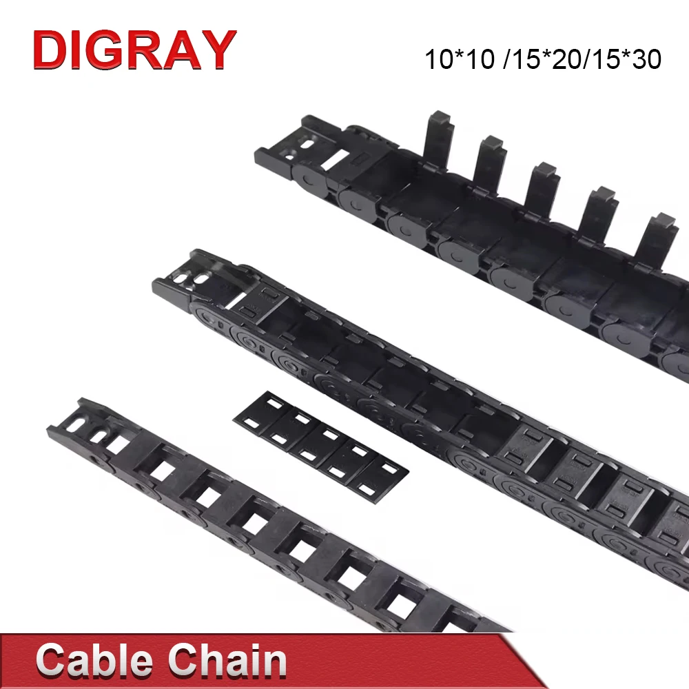 DIGRAY Cable Drag Chain 7*7 10*10 15*20 15*30mm 1M Non-opening Semi-enclosed Plastic Drag Chain Transmission Drag Chain