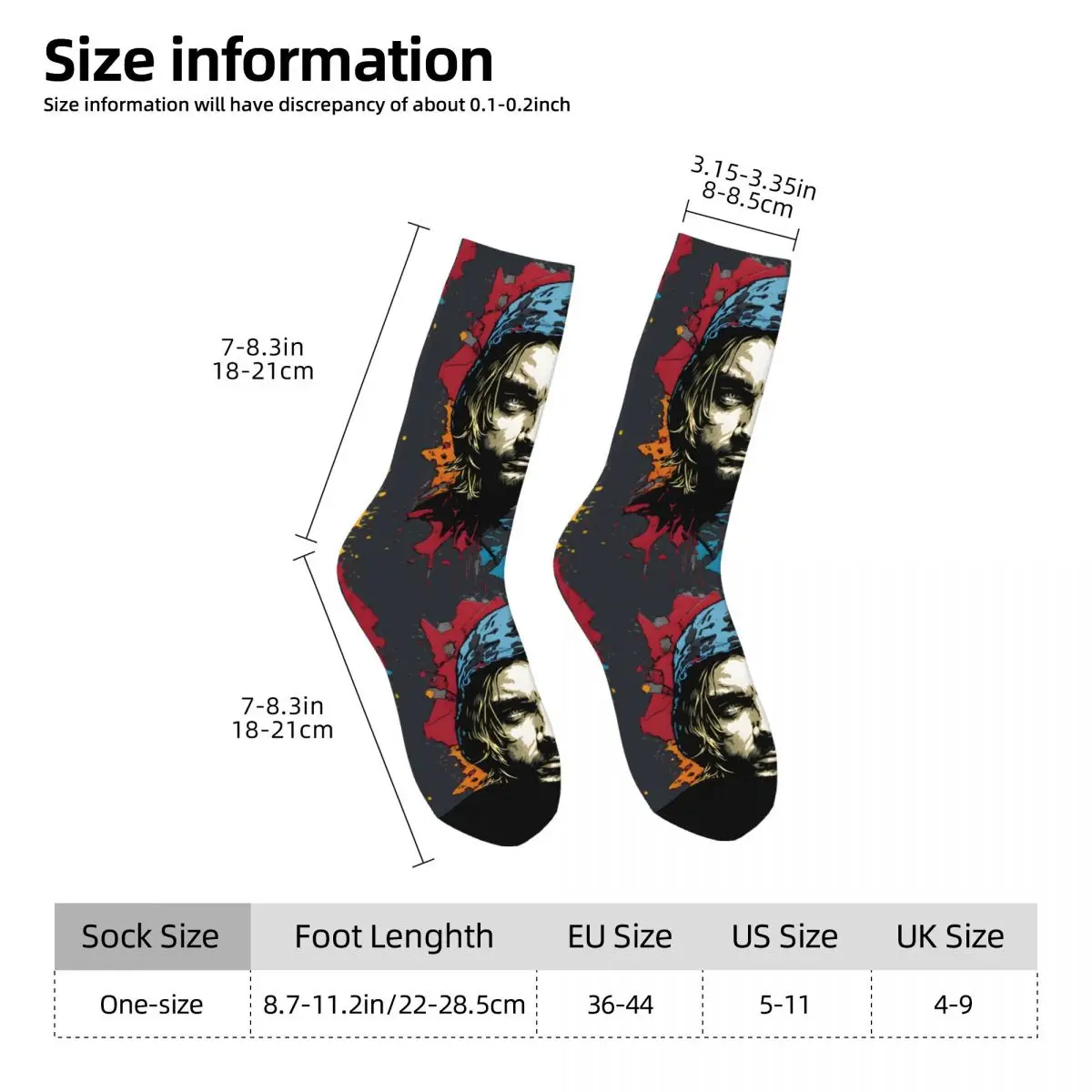 Hip Hop Vintage KC Image Nirvana Crazy Men\'s compression Socks Unisex Utero Harajuku Seamless Printed Funny Novelty Crew Sock