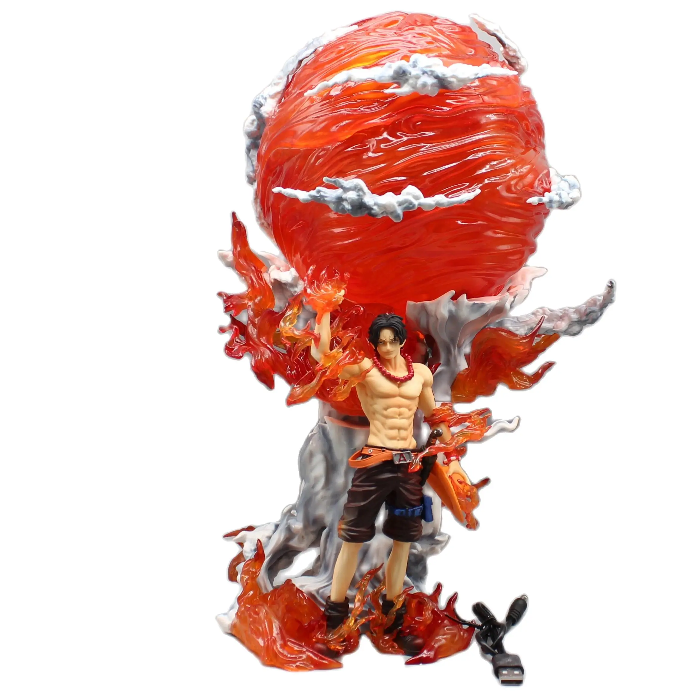 

One Piece Portgas D Ace 16" Animation Fire Ball will glow , the top war Anime Model Decoration Garage Kit Ornaments