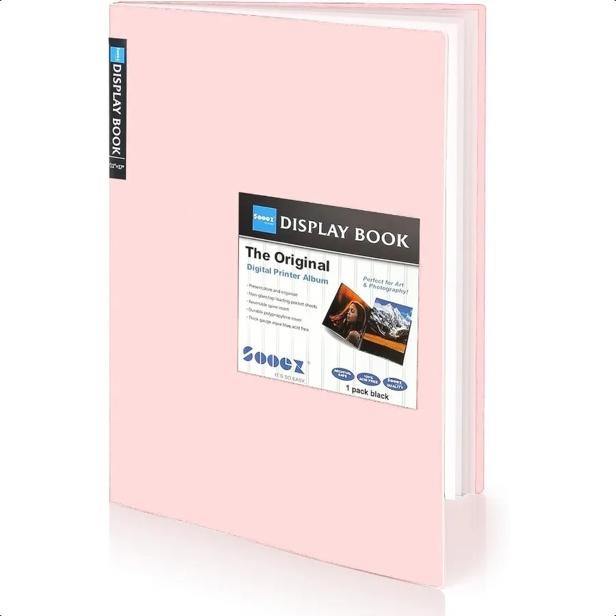 

Art Portfolios 11x17 Large Portfolio Folder with 30 Pockets Black Inner Sheets Display 60 Pages 11 x 17 Presentation Book for A
