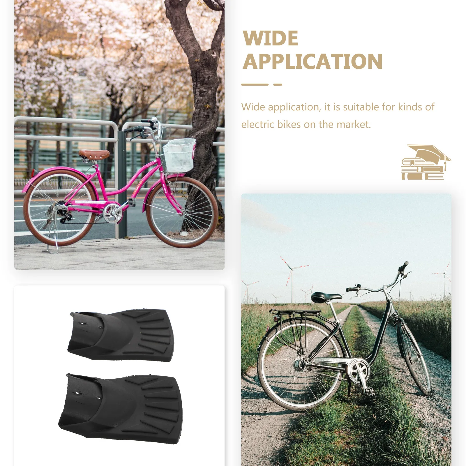 Electric Bike Mud Guard Premium Rubber Waterproof For E-Bike Wheel Cover Rainproof Board Cycling Accessory