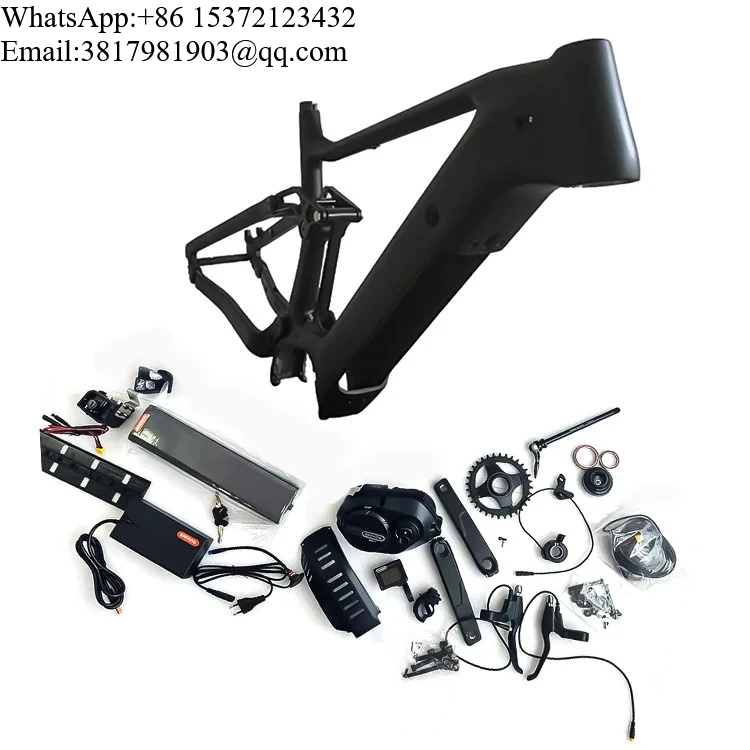 

Light Carbon Fiber EMTB Enduro E Bike Mid Drive Bafang M600 Full Suspension Electric Bicycle Frame