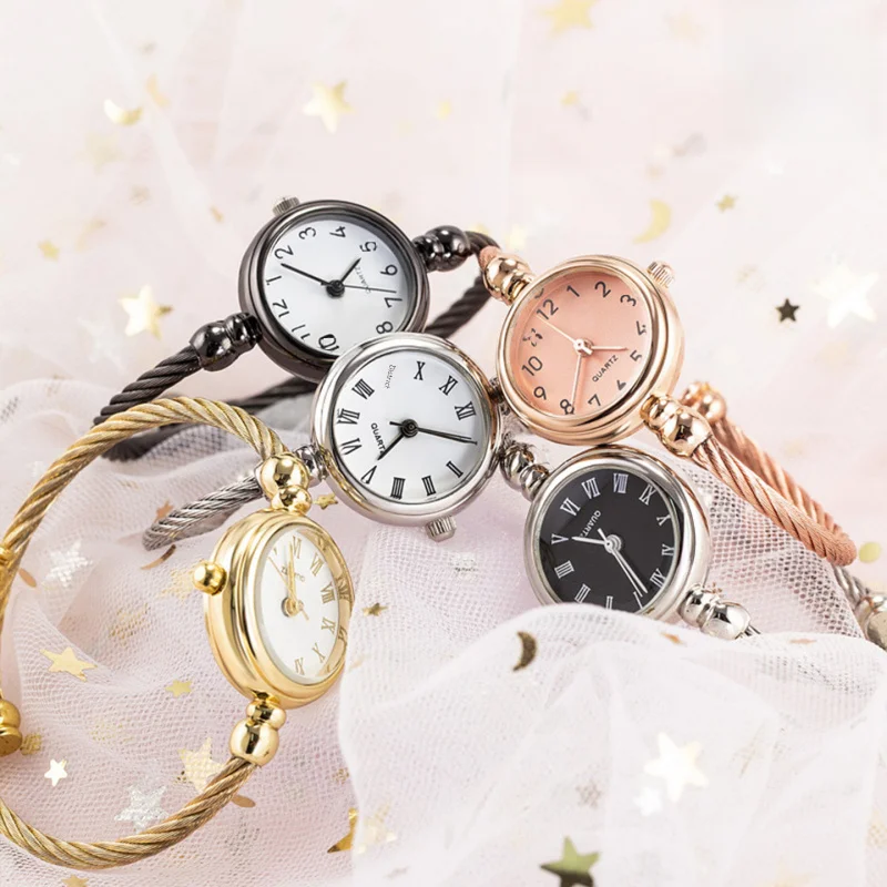 Reloj de pulsera de apertura para mujer, reloj decorativo de Temperamental, reloj de cuarzo de nicho Simple