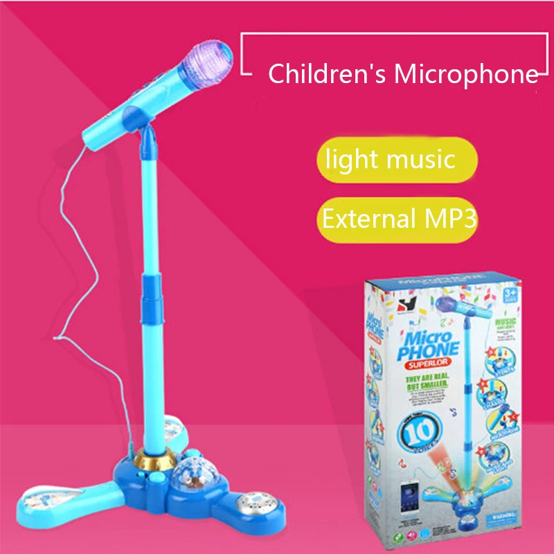 Kinderen Karaoke Lied Machine Microfoon Stand & Lichten Speelgoed Brain-Training Speelgoed Voor Kinderen Educatief Speelgoed Verjaardagscadeau-roze