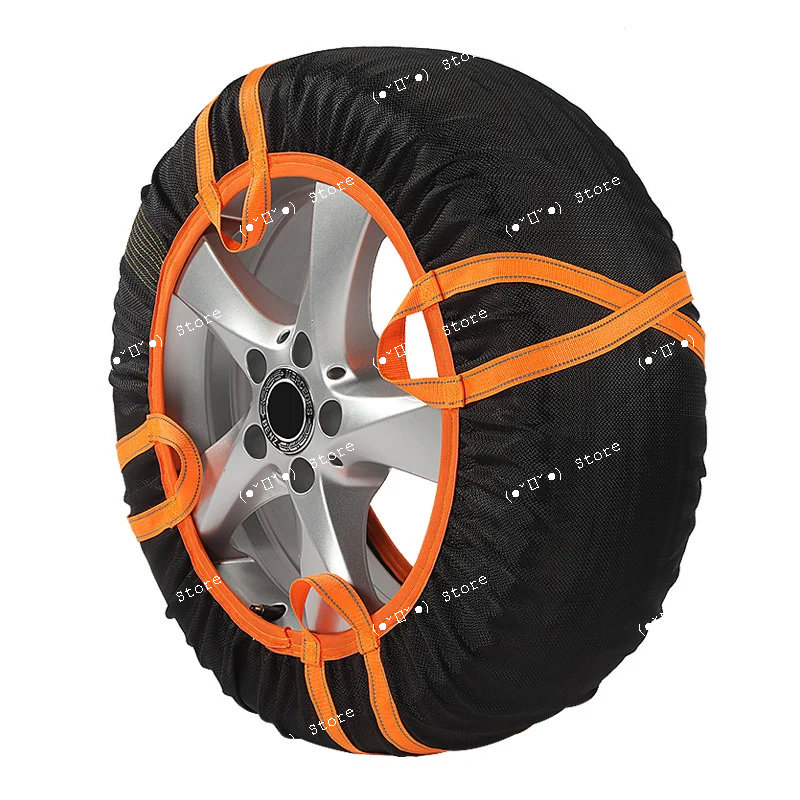 

Car Tire Snow Socks - Heavy-Duty Fiber Winter Traction Chains, Anti-Slip Tire Covers for Cars