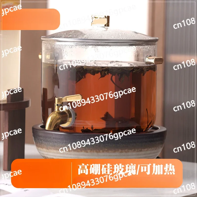 Heatable Glass Constant Temperature Kettle with Faucet Boiling Water Pot Electric Ceramic Stove Restaurant Soy Milk