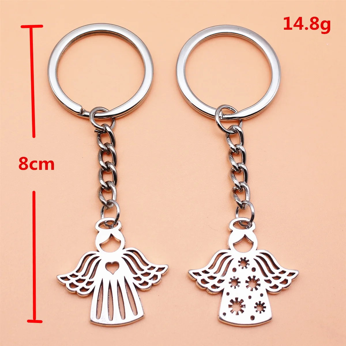 2 / set Love Angel Flower Angel Pendant key chain pendant set Guardian Angel key chain