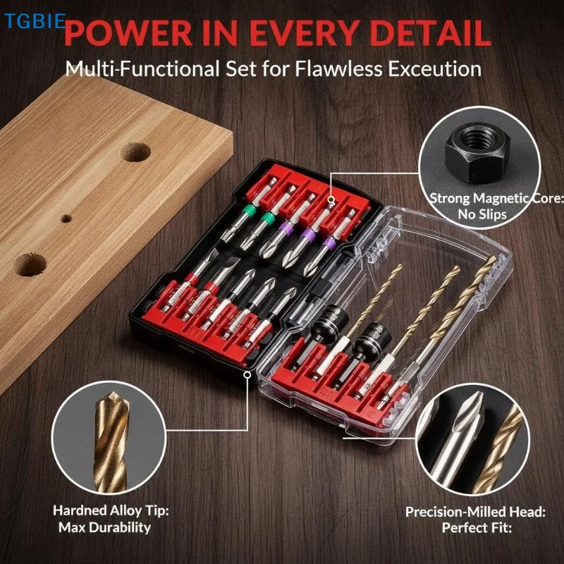 [TL]15PCS Impact Driver Bit Set Precision Magnetic Hex Shank Screwdriver Bits for Power Drill Electronic Device Repair