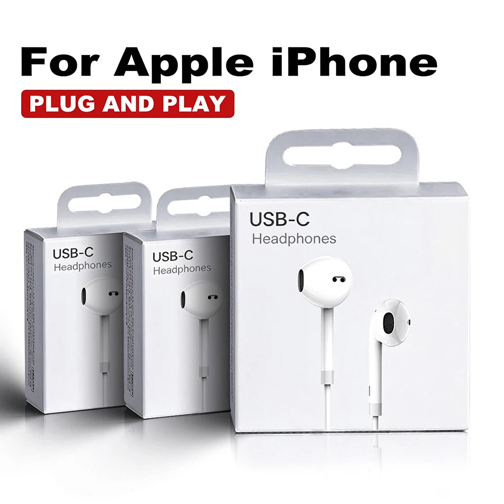 Original USB C Earphones For Apple iPhone 18 17 Pro Max 16 15 Plus Type C Wired Headphone For Samsung Xiaomi Earbuds Accessories