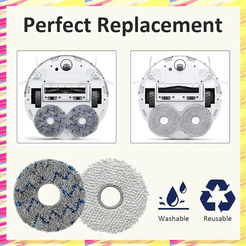 

Накладки для швабры ABJJ для Ecovacs Deebot T30 Pro / T30S Combo / T30S / T20 Omni / T10 Omni / X1 Omni / X1 Turbo / X2 Omni Parts