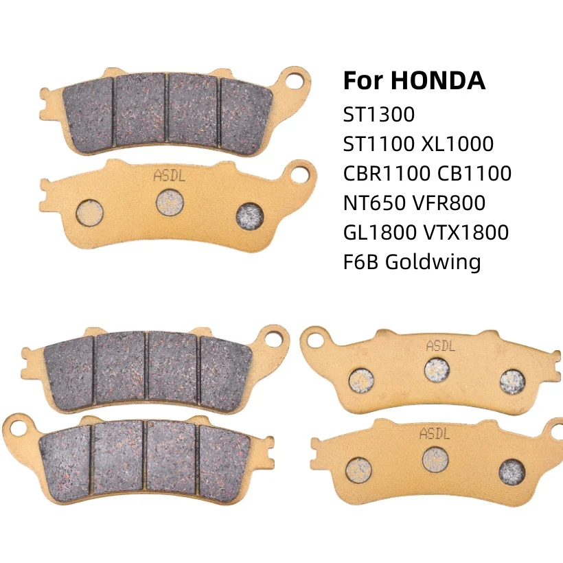 

Motorcycle Front Rear Brake Pads For Honda ST1300 ST1100 CBR1100 CB1100 NT650 VFR800 XL1000 GL1800 VTX1800 F6B Goldwing GLF6BA