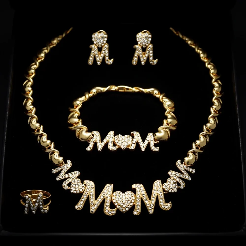 

Женский золотой ювелирный набор: колье с медведем, серьги, браслет с сердечком, элегантный подарок для вечеринки