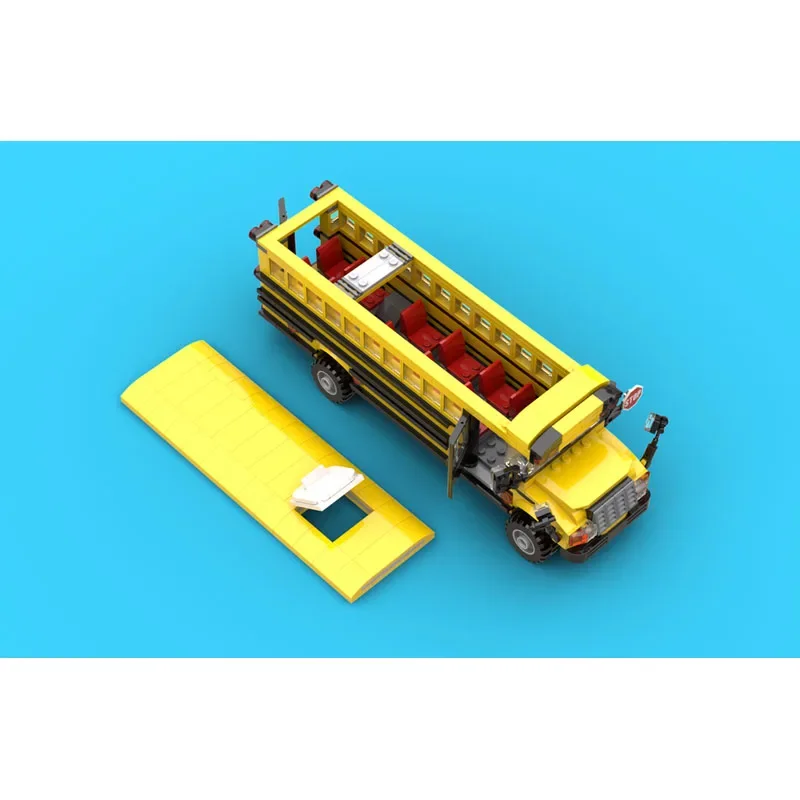 

MOC-237082 City School Exclusive School Bus Building Block Model, 566 Pieces, Boys' Children's Birthday and Christmas Toy Gift