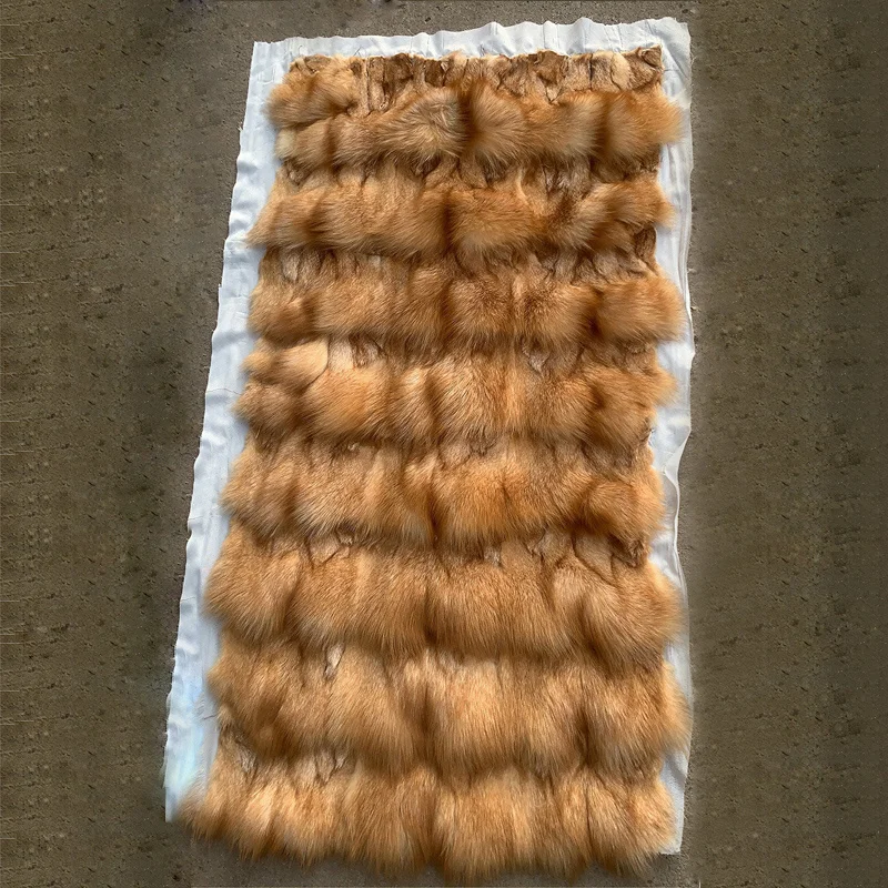 

Wholesale Factory Supply Real Natural Patchwork Fox Fur Plate Genuine Fox Fur Blankets