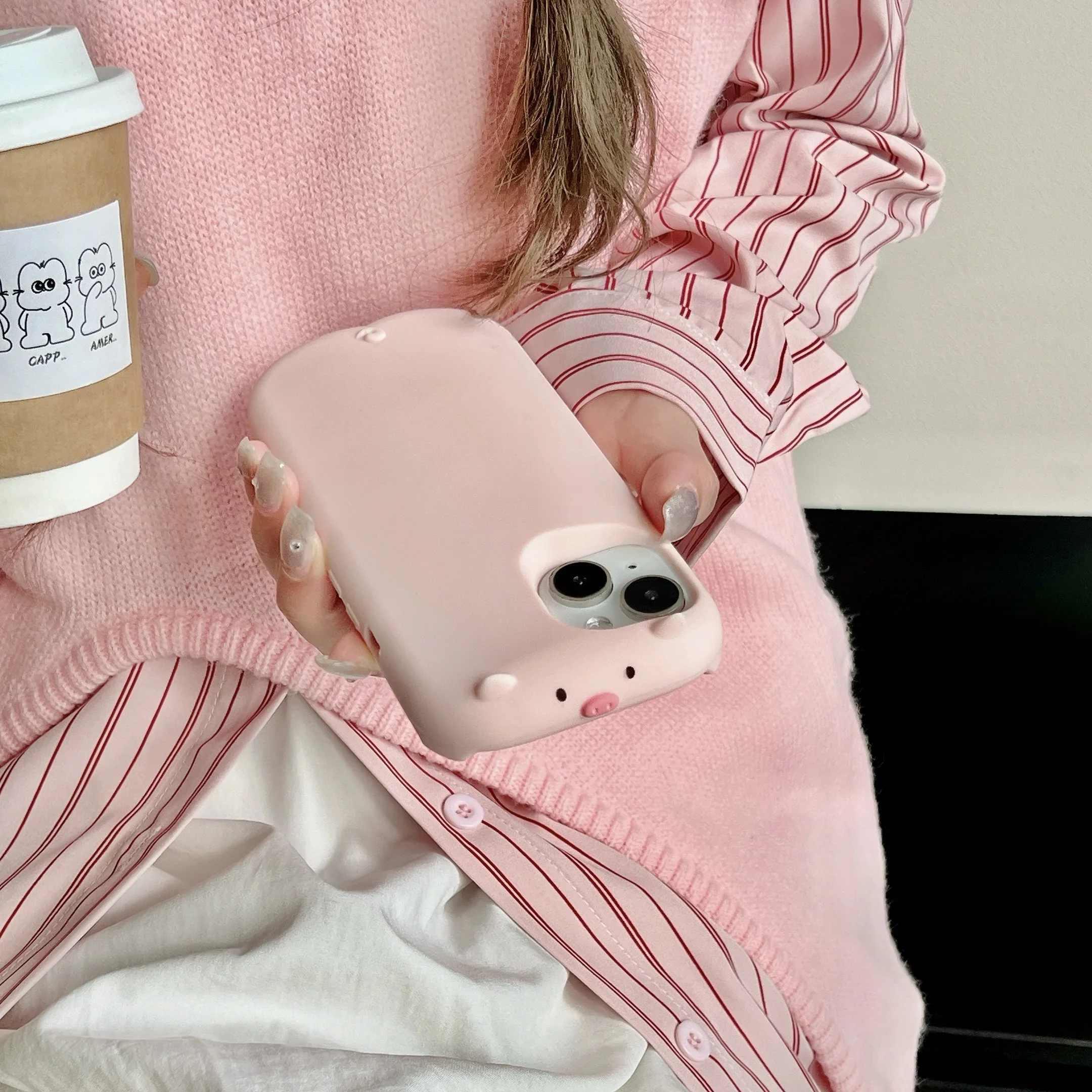 Cartoon Cute 3d Pig Phone Case for IPhone17 16 15 14 13 ProMax Plus high quality Silicone Anti-drop Shockproof Protective Cover