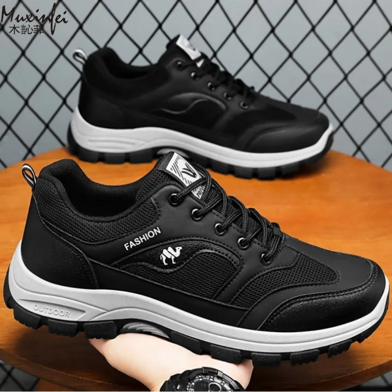 حذاء رجالي خريفي جديد كاجوال ومتعدد الاستخدامات للرياضات الخارجية مع نعال ناعمة عصرية وأشرطة عمل مريحة