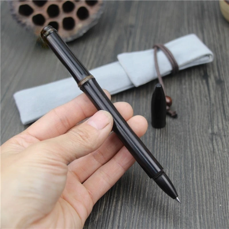 

Low Discount YILANJU Craftsmanship Pen Purple Bamboo Ballpoint Pen Black 0.5mm Handmade Writing Business Gift Cute Gel Pens