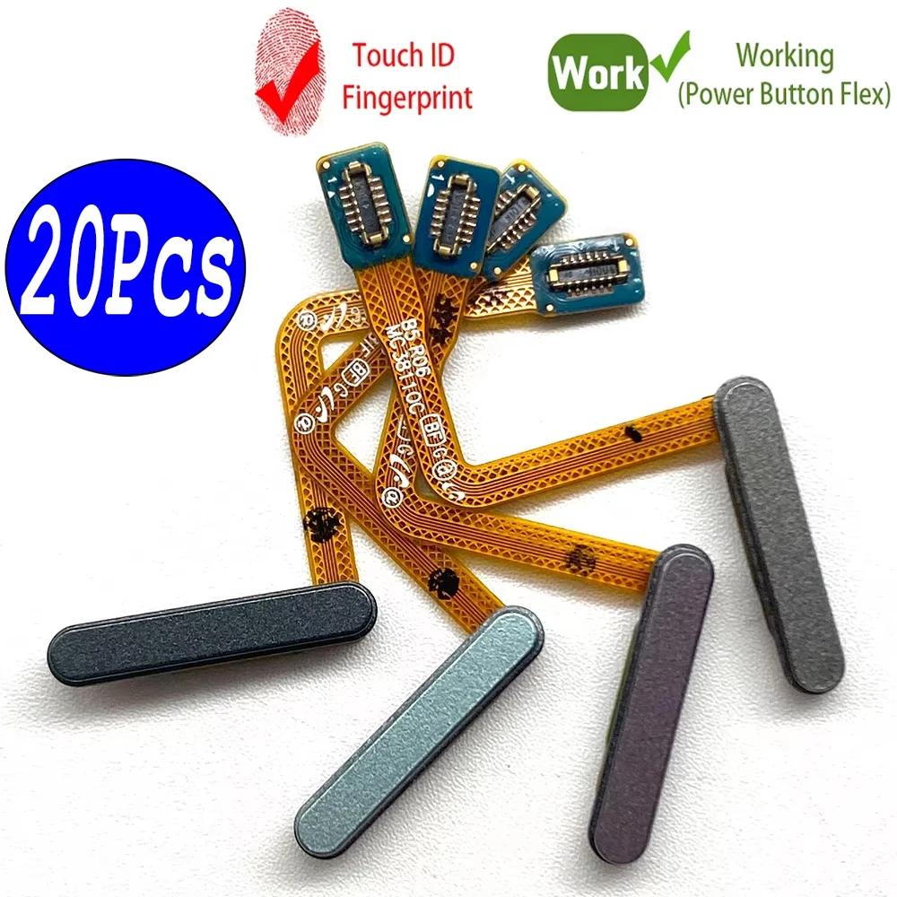 

20Pcs，For Samsung Z Flip 2 3 4 5 5G F700F F707 F731 F721 F711 Fingerprint Sensor Home Return Key Menu Button Flex Ribbon