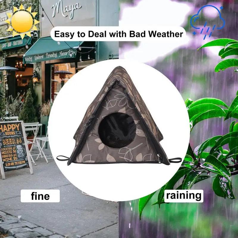 Waterproof Outdoor Pet House | Foldable & Detachable Stray Cat Shelters | Triangular Shape Litter Dog Cat House